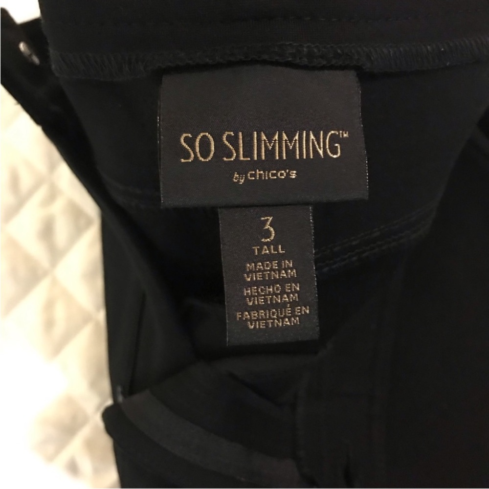 Chico so slimming black ponte pants size 3 Tall - Picture 4 of 4